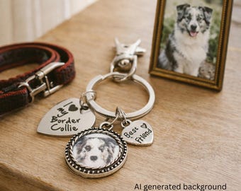 Have Blue Merle Border Collie key ring, I Love my Border Collie Keychain,  Border Collie Key Fob, Border Collie mom or Dad Key Ring