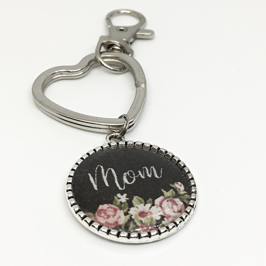 Floral Mom Keychain: Heart Keyring, Sentimental Keepsake - Etsy