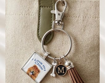 Gift for Chow owner, I love my Chow Keychain, Personalized gift , Chow Key Fob, Chow Dad gift, Chow mom gift, Birthday gift for Chow owner