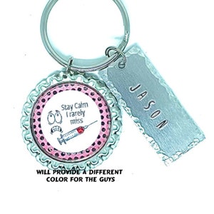 Phlebotomist key chain gift, Gift for Phlebotomists graduation, Birthday gift for Phlebotomists, Initial keyring, Christmas exchange gift