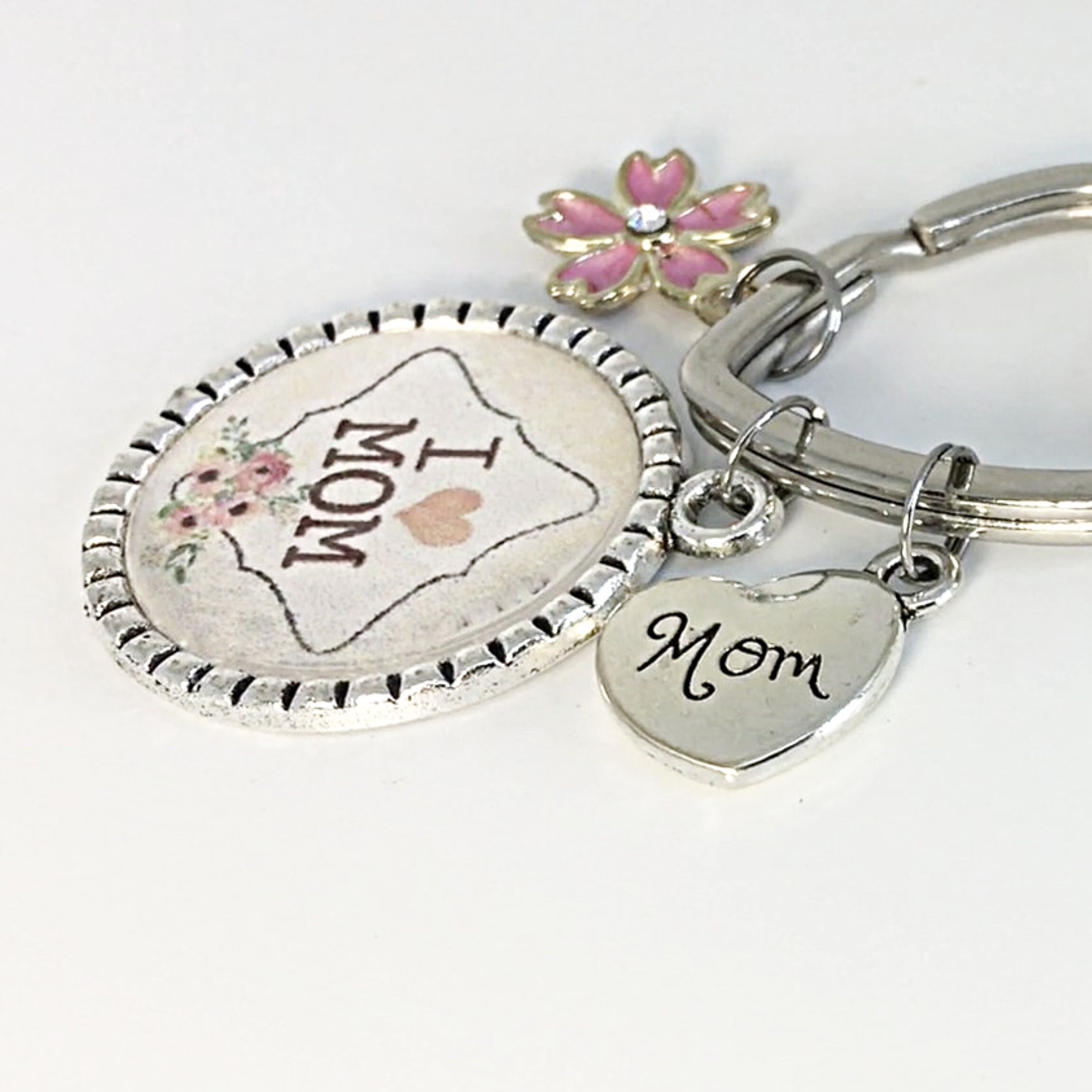 Personalized keychain gift for mom Initial gift for mom Etsy