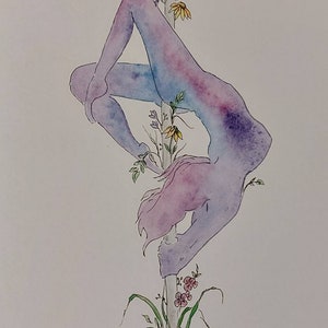 Pretty Pole Dance Watercolor Art Print