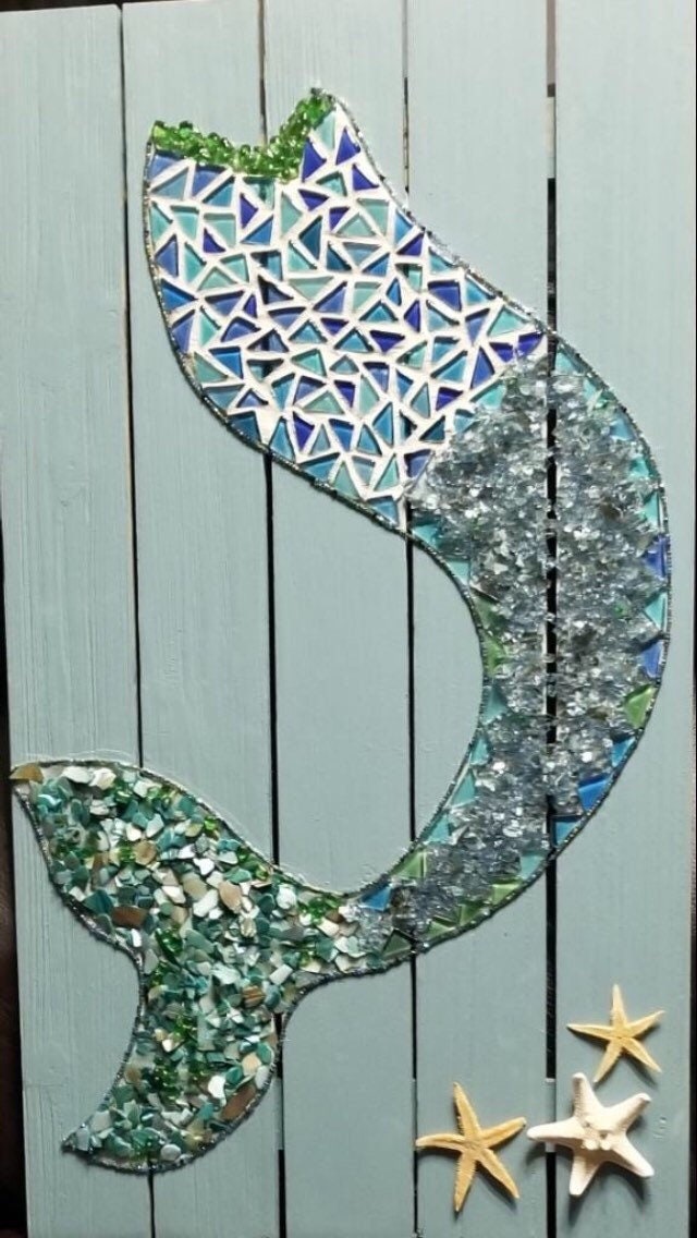 Mermaid Mosaic Wall Artocean Life she Too by Etsy