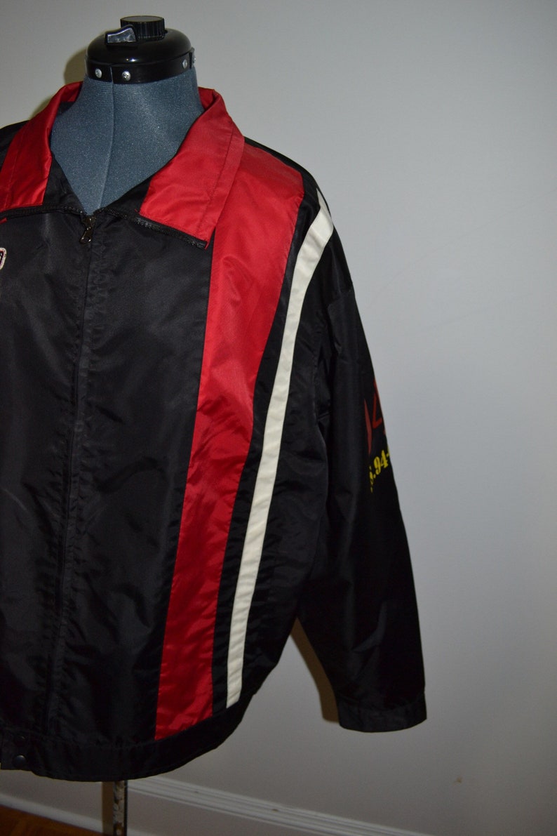 Vintage racing checkered print checkerboard print windbreaker jacket size mens xl