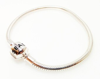 Silver bracelet, snake bracelet, barrel clasp, pandora bracelet, snake chain bracelet, sterling silver bracelet, pandora style bracelet