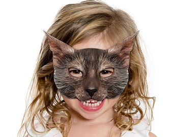 Printable Black Cat Mask, Adult Size. Halloween Mask, Unique