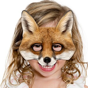 Fox Printable Mask, Fox, Red Fox, Photo-Real Fox Mask, Halloween Mask, Printable Mask, Fox Costume, 2 Sizes, Foxy, Zoom Prop, Zoom Mask image 3