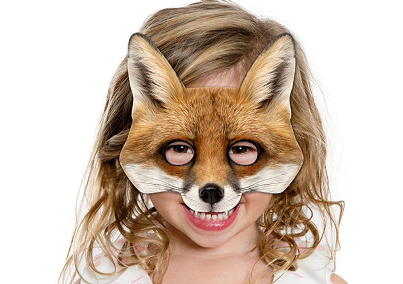 Fox Printable Mask, Fox, Red Fox, Photo-Real Fox Mask, Halloween Mask, Printable Mask, Fox Costume, 2 Sizes, Foxy, Zoom Prop, Zoom Mask image 3