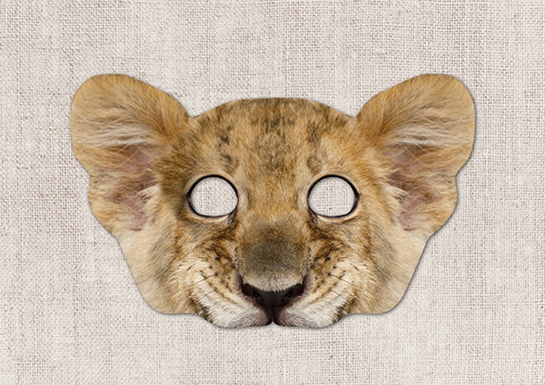 Lion Cub Printable Mask, Simba, Photoreal Mask, Halloween Mask