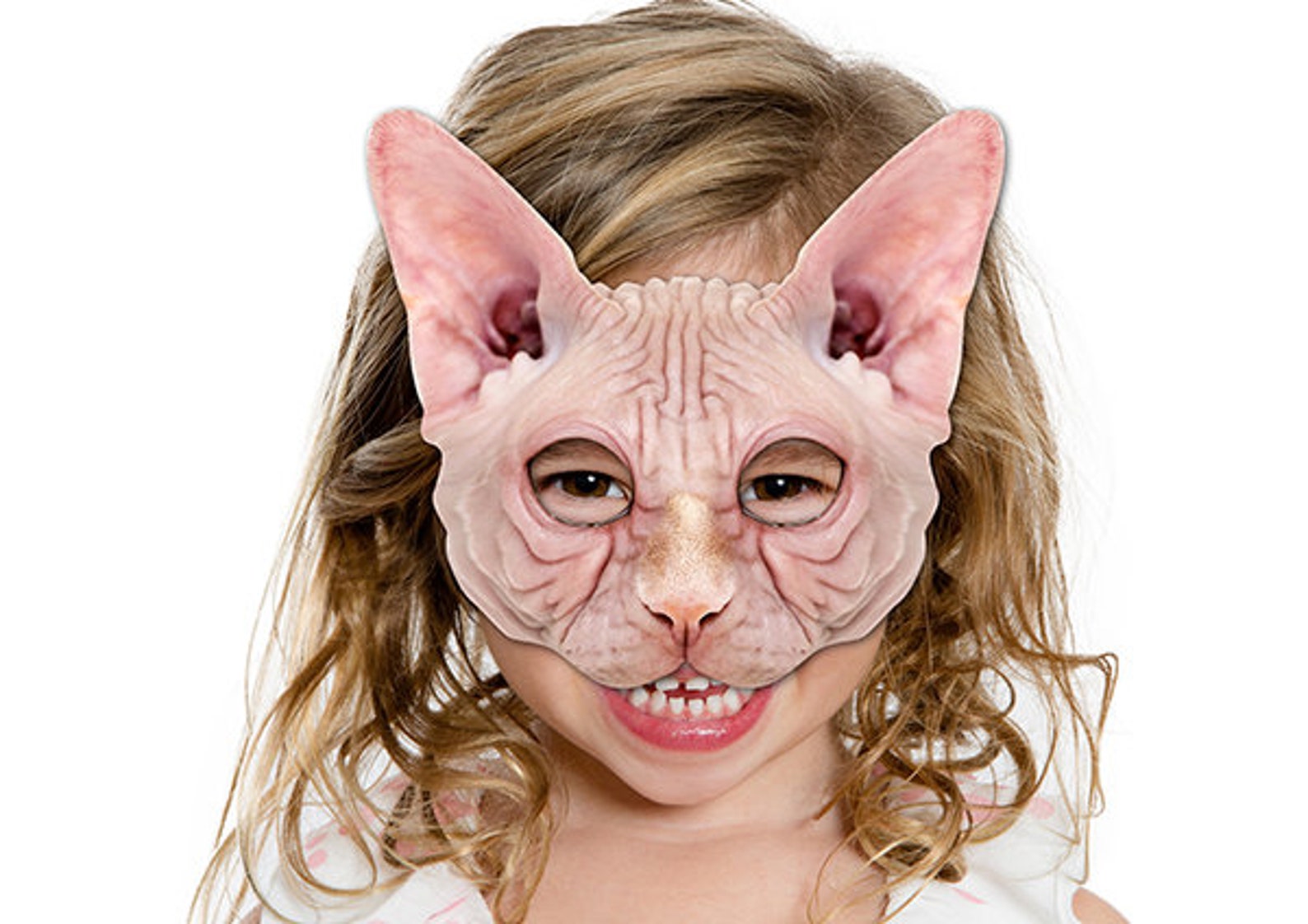 Sphynx Hairless Cat Printable Mask, Cat, Photoreal, Printable