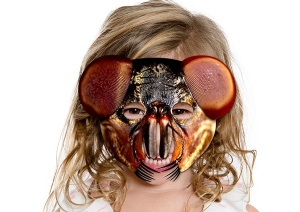 Insect Mask Face Housefly Printable Mask, Housefly, Photo-real Fly Mask, Printable ...