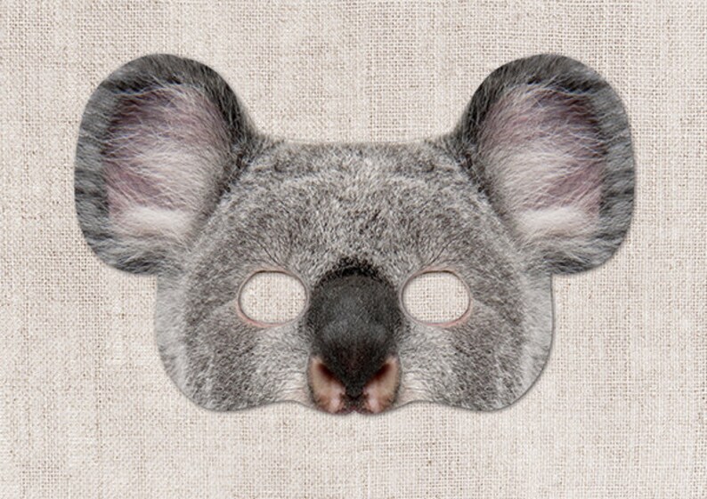 Koala Printable Mask Koala Photo real Koala Mask Halloween Etsy