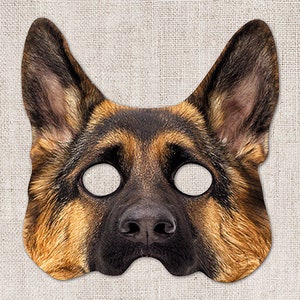 German Shepherd Printable Mask, Dog, Photo-Real Dog Mask, Halloween Mask, Printable Mask, German Shepherd Dog Costume, 2 Sizes