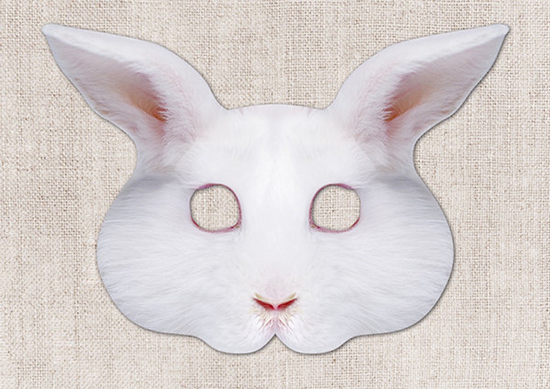 White Rabbit Printable Mask, Bunny, Rabbit, Easter, Basket Stuffer ...
