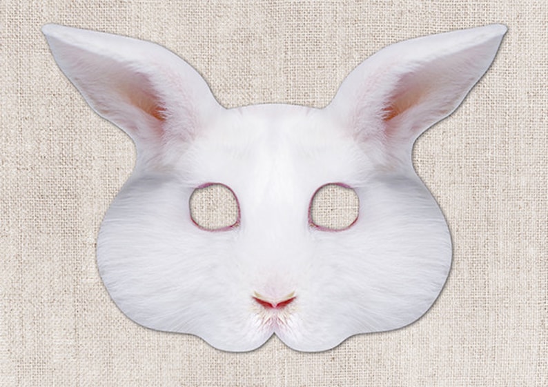 White Rabbit Printable Mask Bunny Rabbit Easter Basket - Etsy