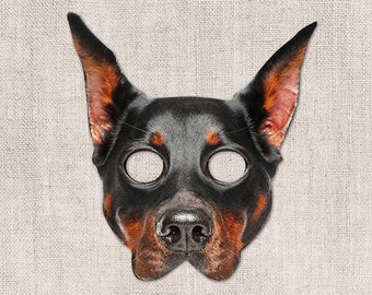 Doberman Dog Mask Printable Masks Pet Costume Pinscher Dog - Etsy