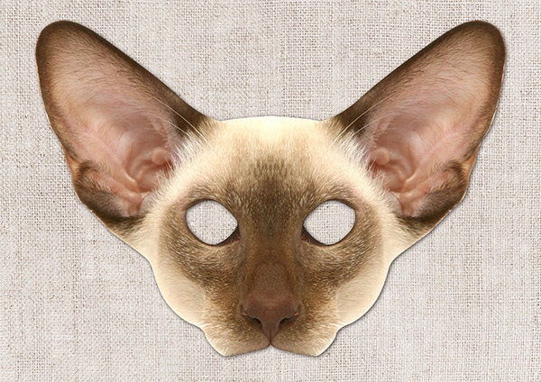 19 Paper Halloween Masks for a Simple and Fun Costume 2 Siamese Cat Printable Mask, Cat, Cat Mask, Printable Halloween Mask,…