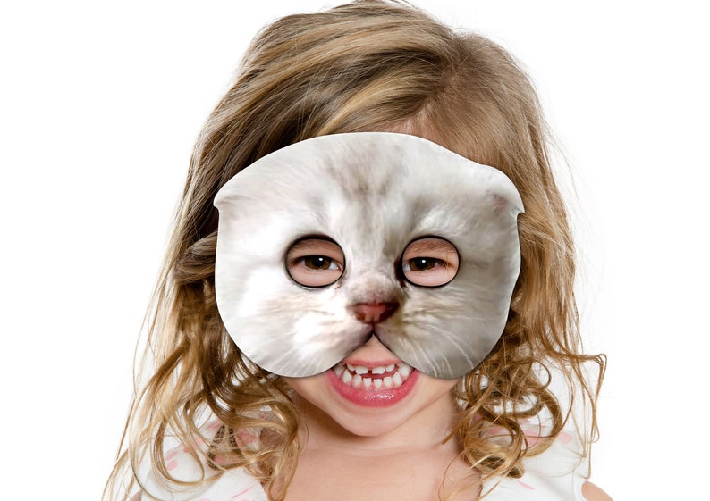 Zoom Cat Lawyer Printable Mask, Cat, Photoreal, Printable Halloween