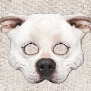 American Staffordshire Terrier Printable Mask, Dog, Photo-Real Dog Mask, Halloween Mask, Printable Mask, Terrier Costume, 2 Sizes, Zoom Mask