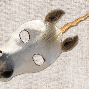 White Unicorn Printable Mask, Photo-Real Mask, Printable Halloween Mask, Printable Mask, Unicorn Costume, Unicorn, 2 Sizes, Zoom Prop