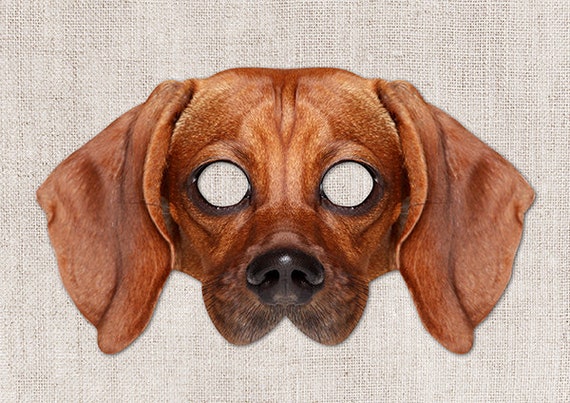 Dachshund Printable Mask Dog Photo-real Dog Mask Halloween | Etsy