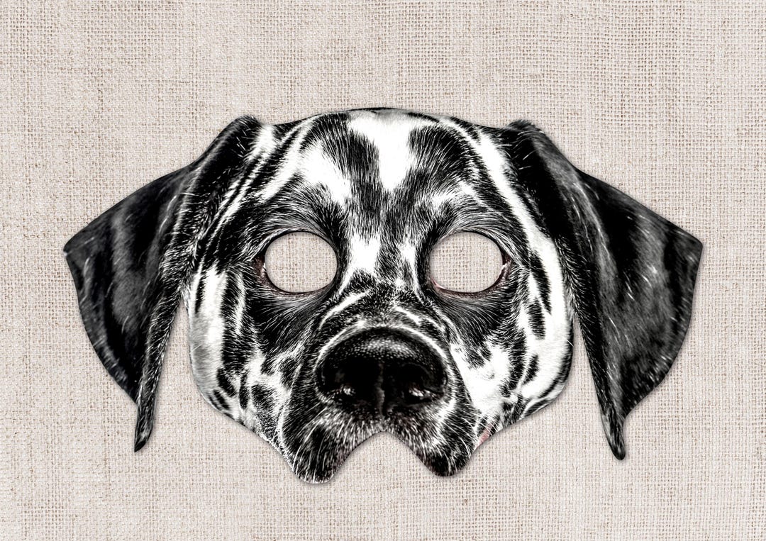 Dalmatian Printable Mask Dalmatian Photo real Dog Mask Halloween