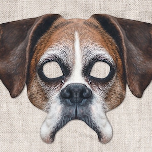 Old Boxer Printable Mask, Dog, Boxer, Photo-Real Dog Mask, Halloween Mask, Printable Mask, Boxer Dog Costume, 2 Sizes, Old Boxer