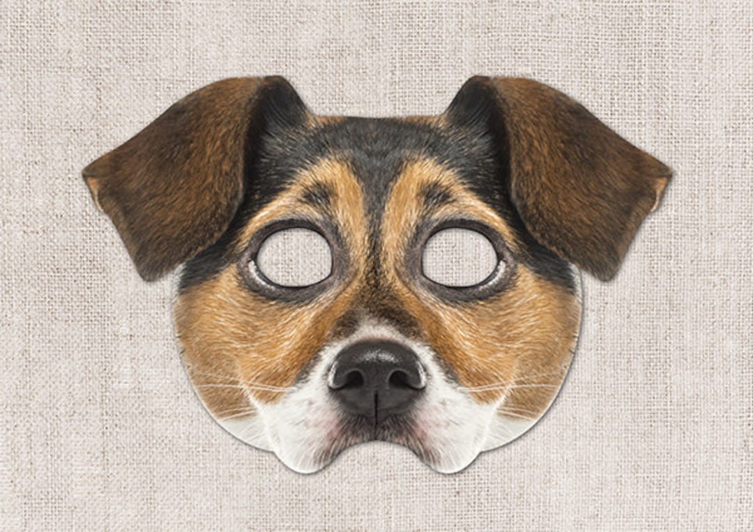 Jack Russell Terrier Printable Mask, Dog, Jack Russell, Photoreal Dog Mask, Halloween Mask