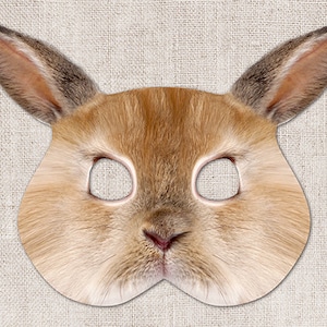 Bunny Printable Mask, Bunny, Rabbit, Basket, Photo-Real, Printable Easter Mask, Easter, Printable Mask, Animal Mask, 2 Sizes, Zoom Mask