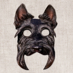 Scottish Terrier Printable Mask, Dog, Scottish Terrier, Photo-Real Dog Mask, Halloween Mask, Printable Mask, Costume, 2 Sizes, Zoom Costume