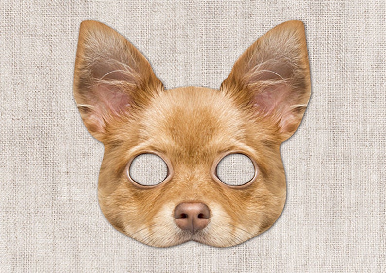 Chihuahua Printable Mask, Dog, Chihuahua, Photoreal Dog Mask