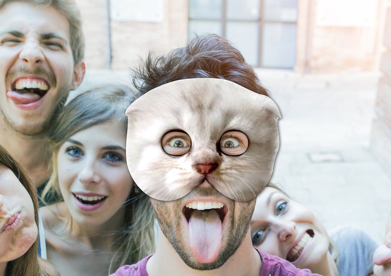 Zoom Cat Lawyer Printable Mask, Cat, Photoreal, Printable Halloween