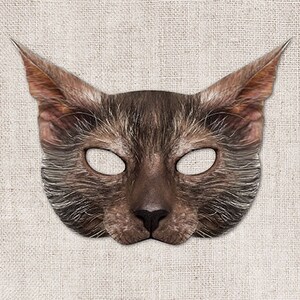 Werewolf Cat Printable Mask, Cat, Photo-Real Cat Mask, Printable Halloween Mask, Printable Mask, Cat Costume, Printable Animal Mask, 2 Sizes