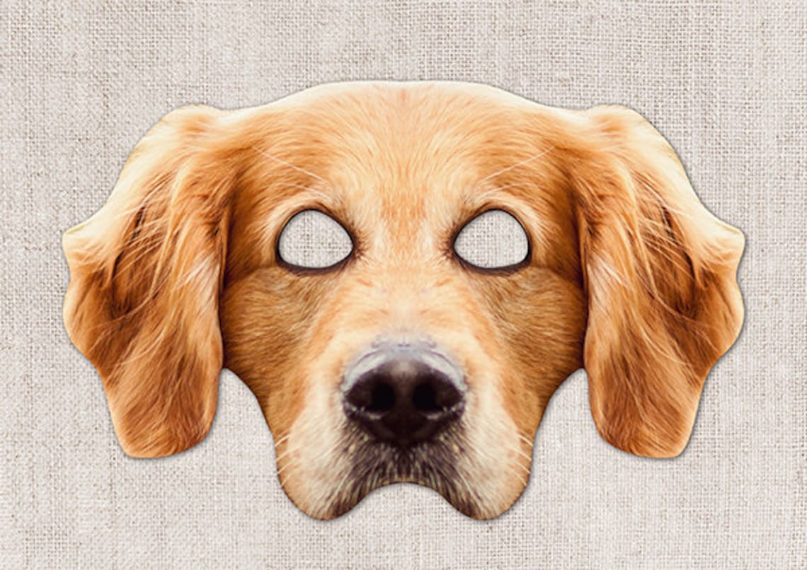 golden-retriever-printable-mask-dog-golden-photo-real-dog-etsy-uk
