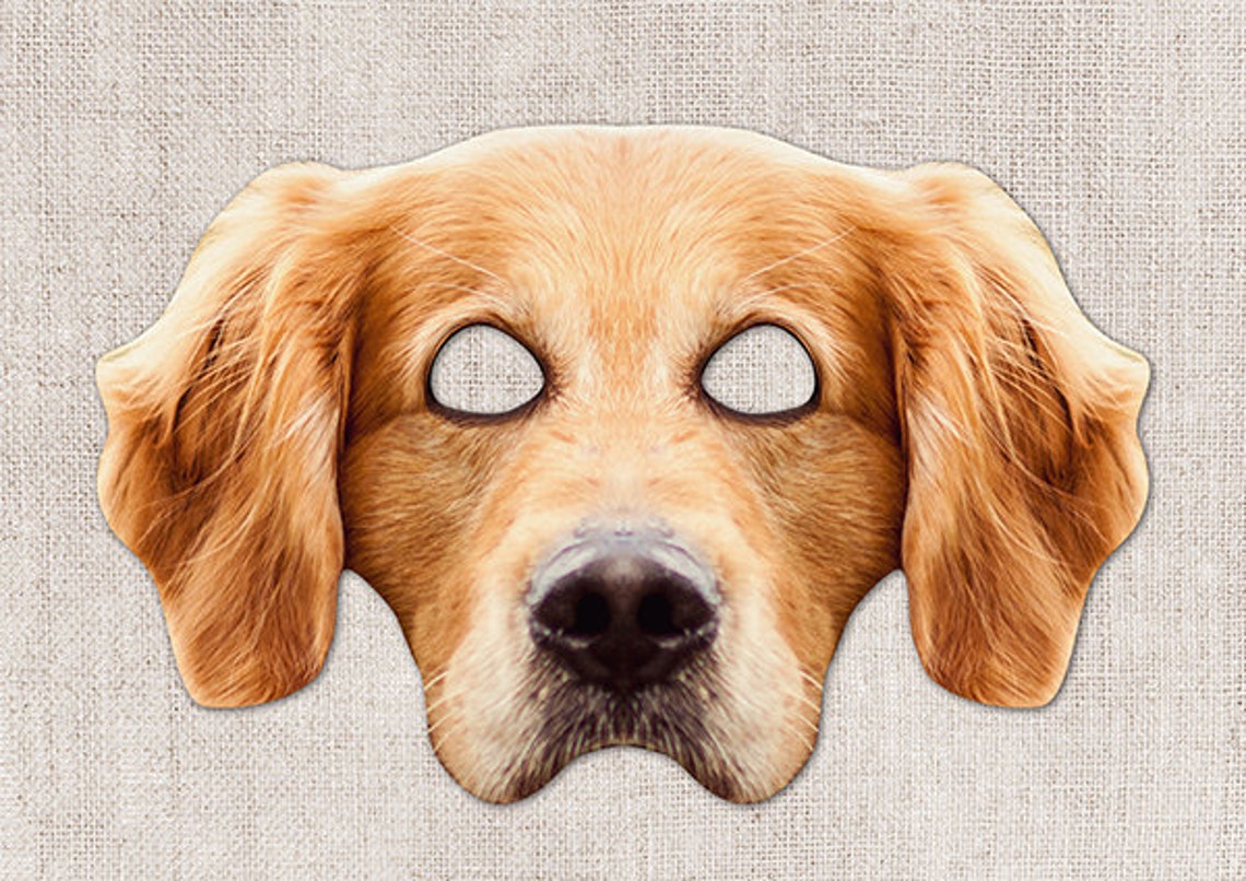 golden-retriever-printable-mask-dog-golden-photo-real-dog-etsy-uk