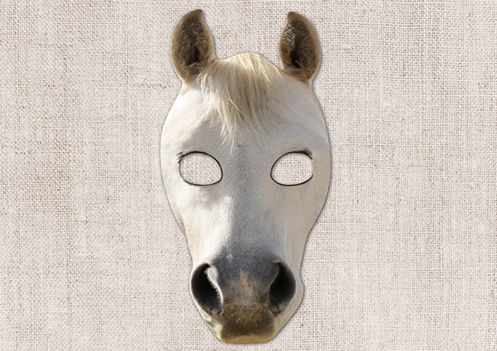 White Horse Printable Mask Photoreal Horse Mask Printable Etsy Singapore