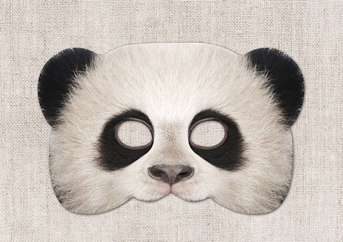 Panda Baby Printable Mask Panda Photo Real Printable Etsy