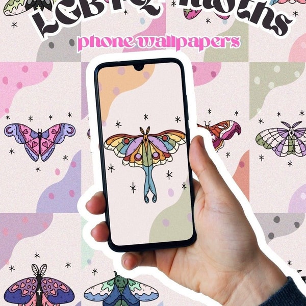 LGBTQ+ moths 28 DIGITAL phone wallpapers *personal use only* *instant download*