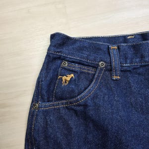 70s Wrangler No Fault Denim Jeans Pony Scovill Zip Dark Women's Size 12 25 x 32 image 9
