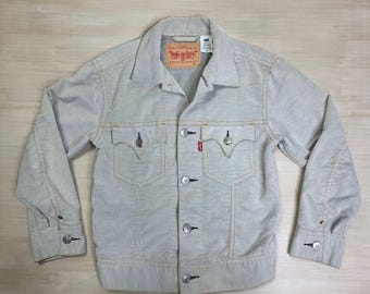 Vintage 90s: Levi's Corduroy Trucker Jacket - 70500 - Blue / Grey