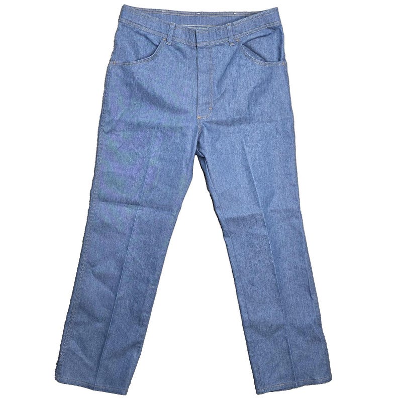 Vintage Wrangler Jeans Mens 34 x 30 Light Blue Denim Straight Leg Zip 85498LB image 1