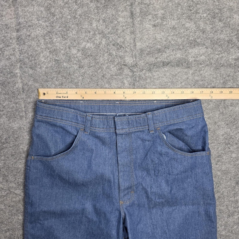 Vintage Wrangler Jeans Mens 34 x 30 Light Blue Denim Straight Leg Zip 85498LB image 4