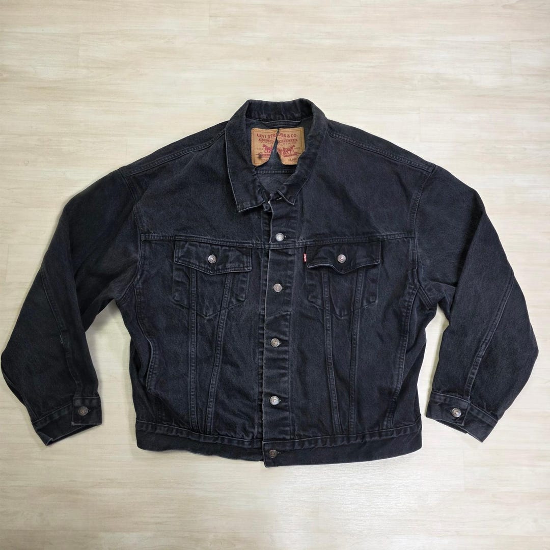 Vintage Levi's 70598-4159 Black Type 3 Denim Jean Jacket Big Patch