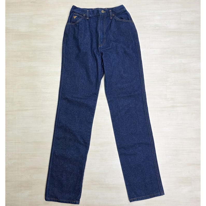 70s Wrangler No Fault Denim Jeans Pony Scovill Zip Dark Women's Size 12 25 x 32 image 2