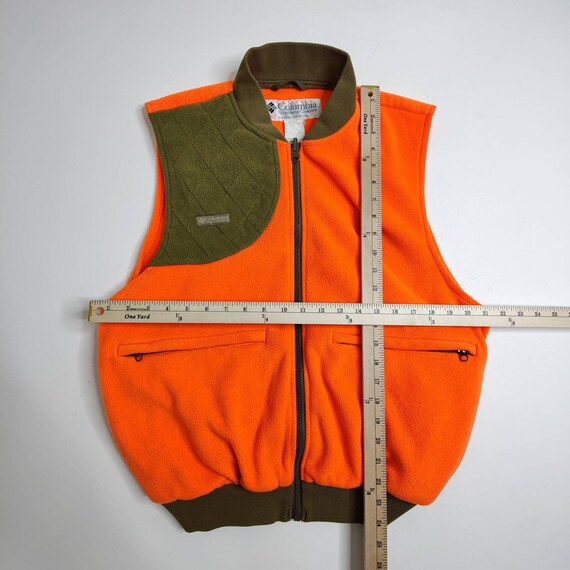 Vintage Columbia Fleece Blaze Orange Fleece Zip Vest Hunting Shooting Size Large