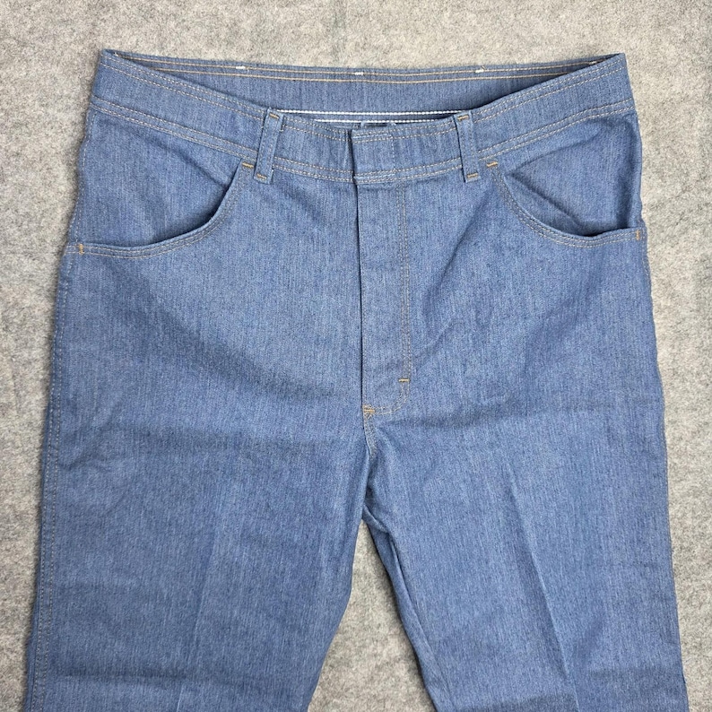 Vintage Wrangler Jeans Mens 34 x 30 Light Blue Denim Straight Leg Zip 85498LB image 3