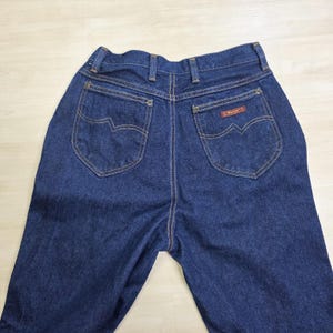 70s Wrangler No Fault Denim Jeans Pony Scovill Zip Dark Women's Size 12 25 x 32 image 3