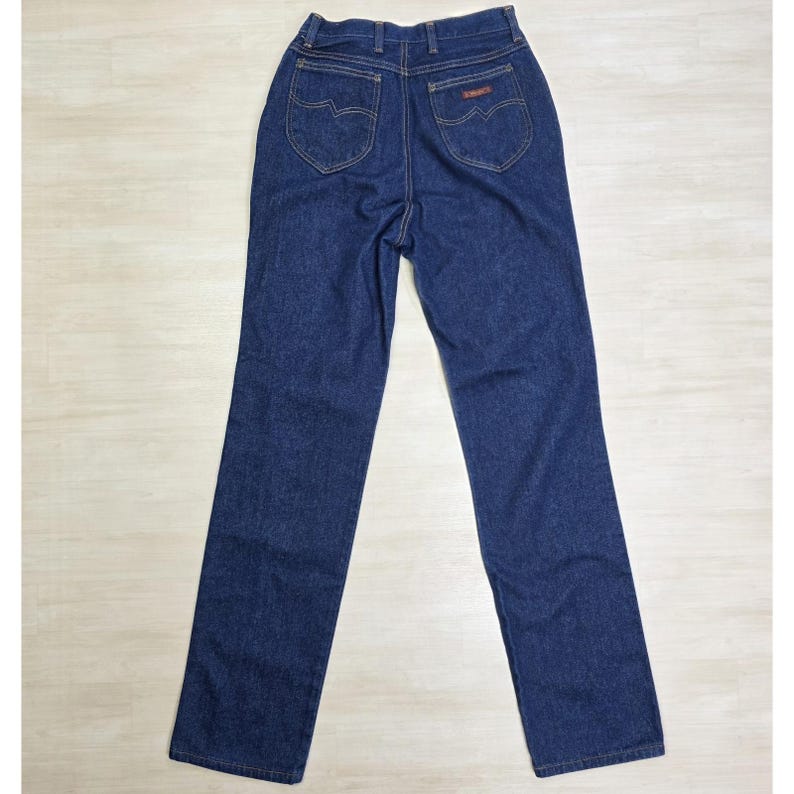 70s Wrangler No Fault Denim Jeans Pony Scovill Zip Dark Women's Size 12 25 x 32 image 1