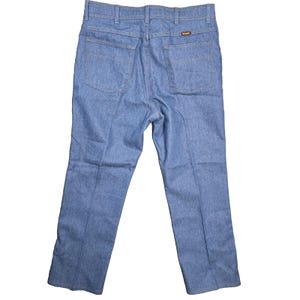 Vintage Wrangler Jeans Mens 34 x 30 Light Blue Denim Straight Leg Zip 85498LB image 2