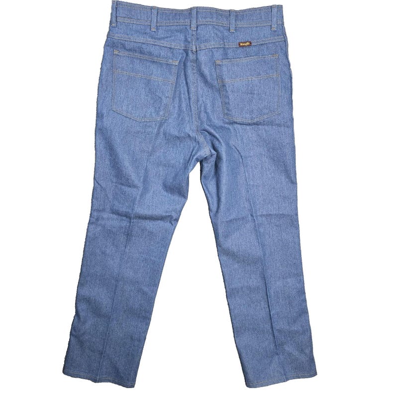 Vintage Wrangler Jeans Mens 34 x 30 Light Blue Denim Straight Leg Zip 85498LB image 2